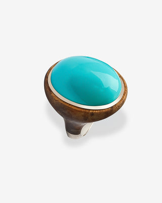 Ring Turquoise & Snakewood White Gold