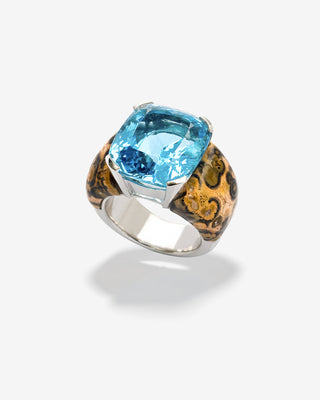 Royal Ring Topaz & Jasper White Gold