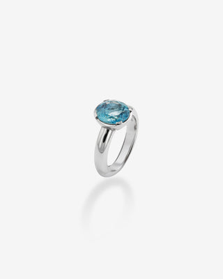 Harlequin Ring Blue Zircon White Gold