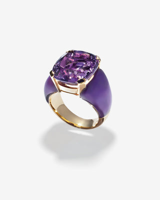 Royal Ring Amethyst & Chaorit Yellow Gold