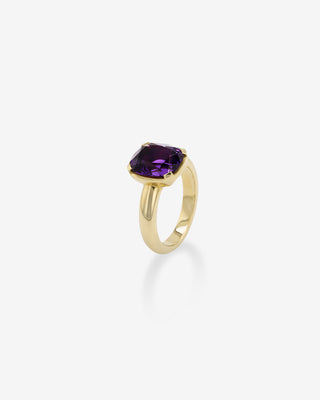 Harlequin Ring Amethyst Yellow Gold