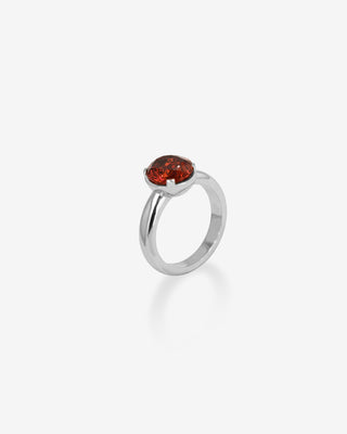 Harlequin Ring Reddish-Brown Tourmaline White Gold