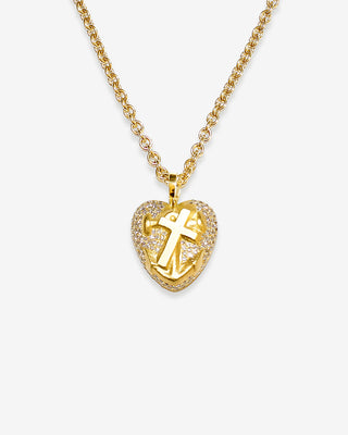 Pedant Pendant Faith Love Hope Diamonds Yellow Gold