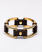 Arena Armband Leder Gelbgold
