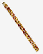 Two-Row Bracelet Mandarin Garnet & Citrine Yellow Gold