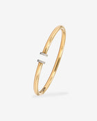 Oval Cuff Diamonds Yellow White Gold