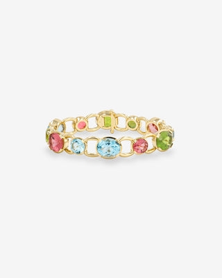 Harlequin Bracelet Tourmaline Peridot & Topaz Yellow Gold