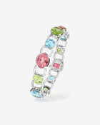 Harlequin Bracelet Rubellite Tourmaline Topaz & Peridot White Gold
