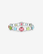 Harlequin Bracelet Rubellite Tourmaline Topaz & Peridot White Gold