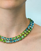 Coloured Gem Necklace Tourmaline Peridot Topaz Yellow Gold