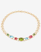 Harlequin Necklace Peridot Topaz & Tourmaline Yellow Gold