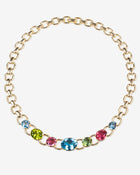 Harlequin Necklace Peridot Topaz & Tourmaline Yellow Gold