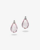 Drop Pendant Morganite Briolettes & Diamonds White Gold