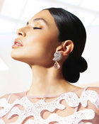 Drop Pendant Morganite Briolettes & Diamonds White Gold