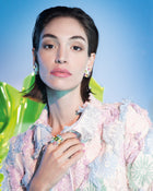 Blossom Cocktail Ring Green Tourmaline & Coloured Gemstones Yellow Gold