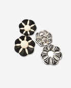 Blossom Ear Clips Ebony Mammoth White Gold