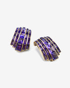 Manhattan Ear Clips Amethyst Five-Row Yellow Gold