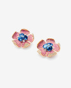 Blossom Ear Clips Sapphire & Diamonds Yellow & White Gold