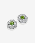 Blossom Ear Clips Diamonds & Tourmaline White Gold