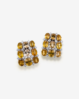 Ear Clips Zircon & Diamonds White Gold