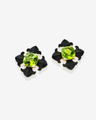Acanthus Jet Clips Peridot Yellow Gold