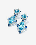 Drop Earrings Topaz Sapphire & Diamonds White Gold