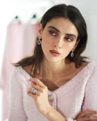 Drop Earrings Pink Tourmaline & Diamonds White Gold