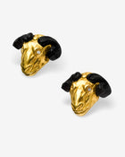 Aries Ear Clips Ebony Yellow Gold