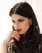 Aries Ear Clips Ebony Yellow Gold