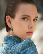 Acanthus Ear Studs Diamonds & Tahiti Pearls White Gold
