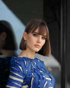 Earrings Emerald Sapphire Tansanit Diamonds Platinum