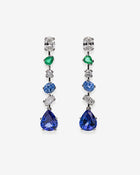 Earrings Emerald Sapphire Tansanit Diamonds Platinum