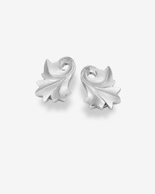 Akanthus Ohrclips aus Weißgold von Fochtmann München
