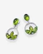 Drop Earrings Peridot & Diamonds White Gold
