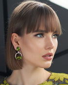 Drop Earrings Peridot & Diamonds White Gold