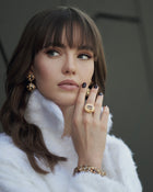 Drop Earrings Zircon & Yellow Diamonds Yellow Gold