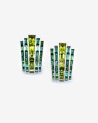 Manhattan Ear Clips Tourmaline & Peridot White Gold