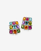 Harlequin Earrings Coloured Gemstones & Diamonds Yellow & White Gold