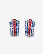 Manhattan Earrings Rubellite & Sapphire White Gold