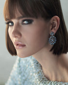 Earrings Topaz Diamonds & Cultured Pearls White Gold