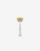 Fancy Deep Yellow Diamond Ring Pink Diamond Pear Platinum