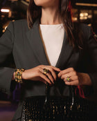 Lily Ring Ebony & Peridot Yellow Gold