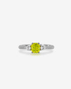 Ring Fancy Vivid Green-Yellow Diamond Platinum