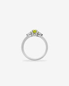 Ring Fancy Vivid Green-Yellow Diamond Platinum