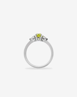 Ring Fancy Vivid Green-Yellow Diamond Platinum