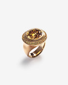Ring Zircon & Yellow Diamonds Rose Gold