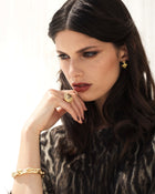 Ring Zircon & Yellow Diamonds Rose Gold