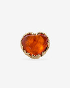 Acanthus Ring Mandarin Garnet Cabochon Yellow Gold