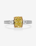 Ring Fancy Intense Yellow Diamond Yellow Gold & Platinum