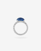 Callas Ring Sapphire Cabochon & Diamonds White Gold